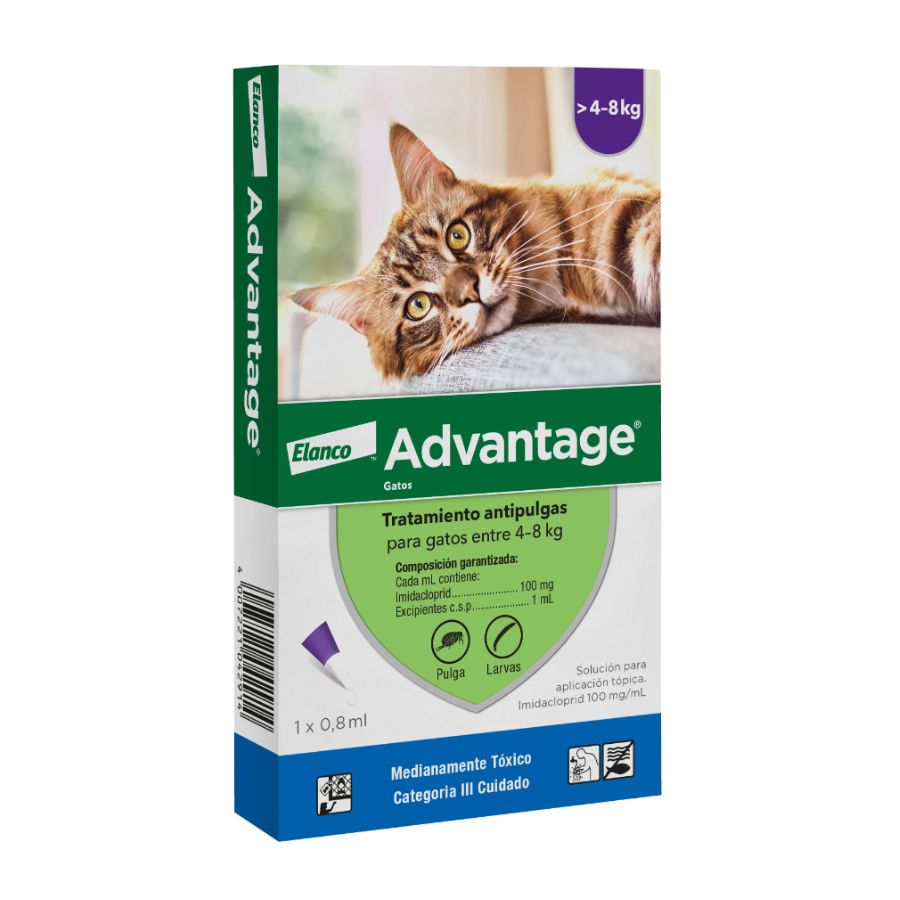 Desparasitante Advantage para gato entre 4 y 8 KG, , large image number null